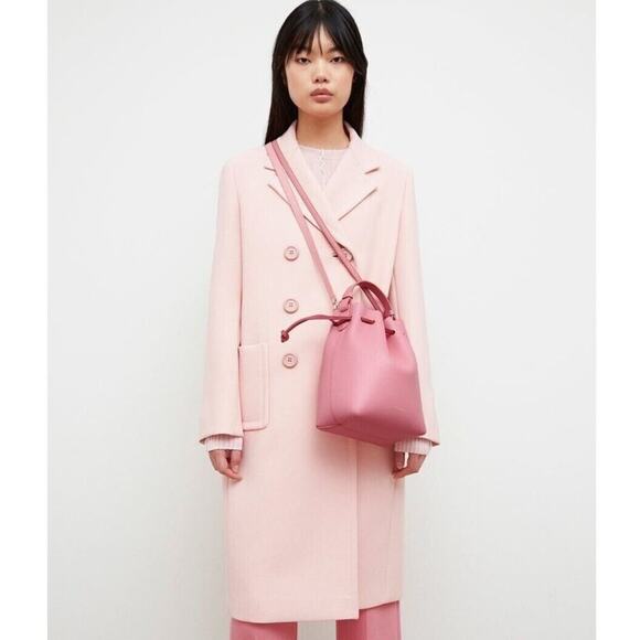 NWT MSRP$ 695 Mansur Gavriel Confetti Leather Bucket Bag Crossbody Flamingo Pink - Picture 3 of 8